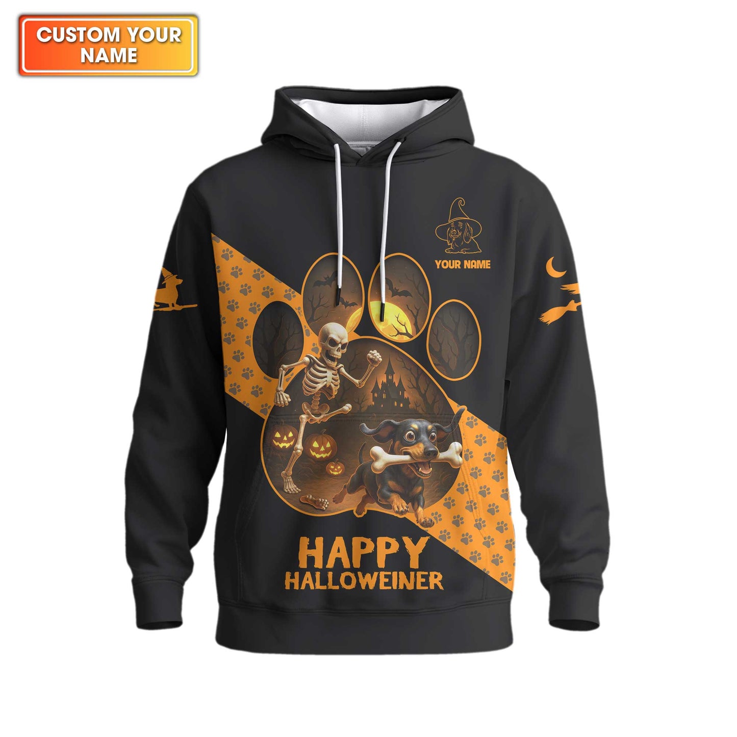 Happy Halloweiner, Dachshund Halloween Shirt, Wiener Dog T-Shirt, Custom Dog Lover Gift