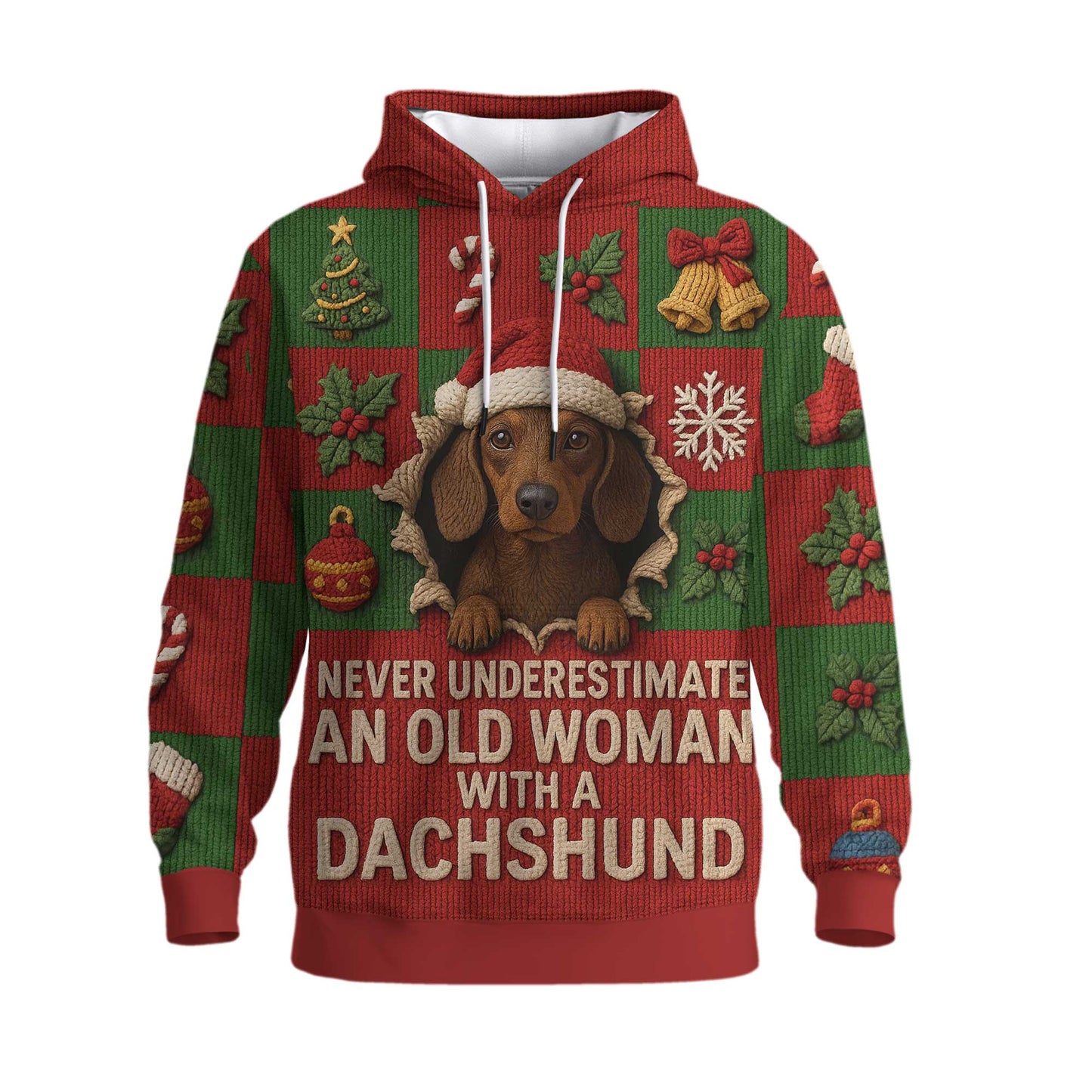 An Old Woman With A Dachshund, Dachshund Shirt Women's, Weiner Dog Tee, Pattern Polos For Spooky Season