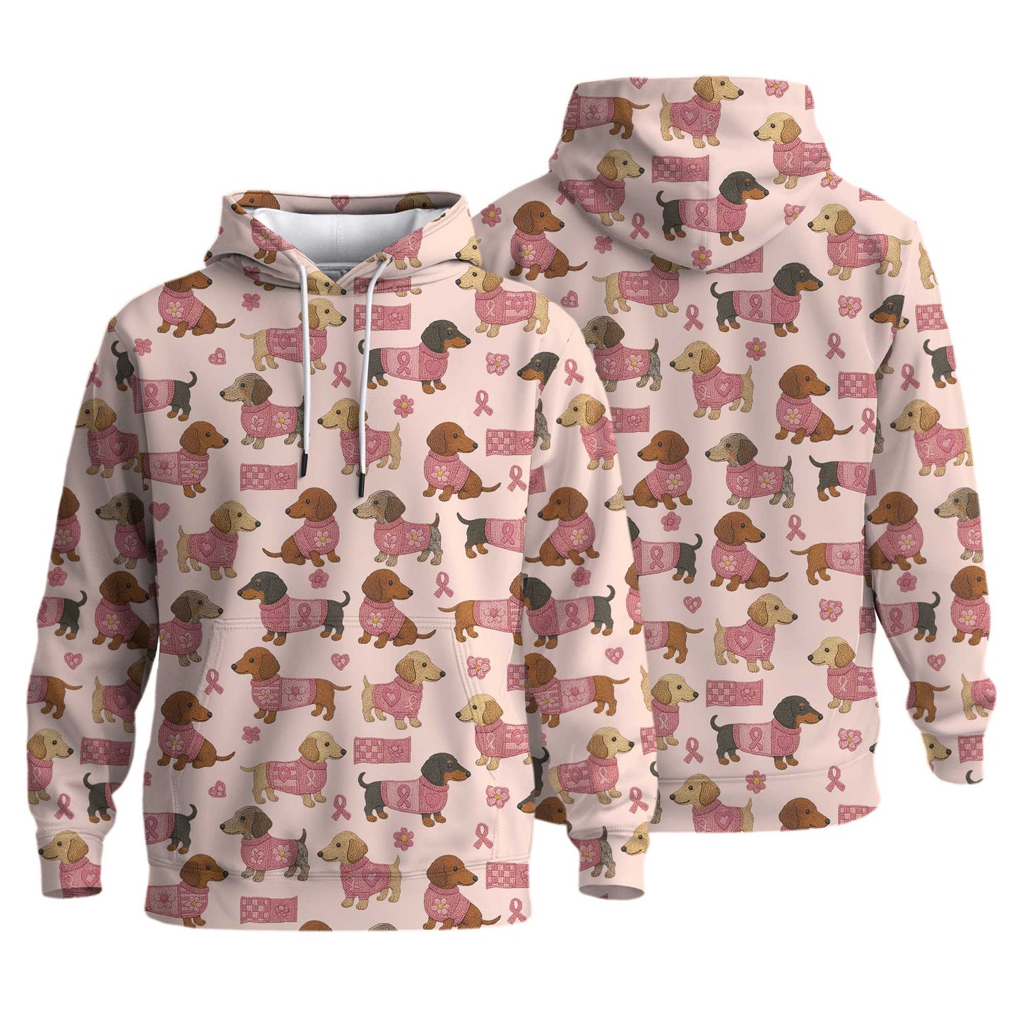 Cute Sausage Dog Graphic Shirt - Dachshund Christmas Shirt, Weiner Dog Tee, Pattern Polos For Spooky Season