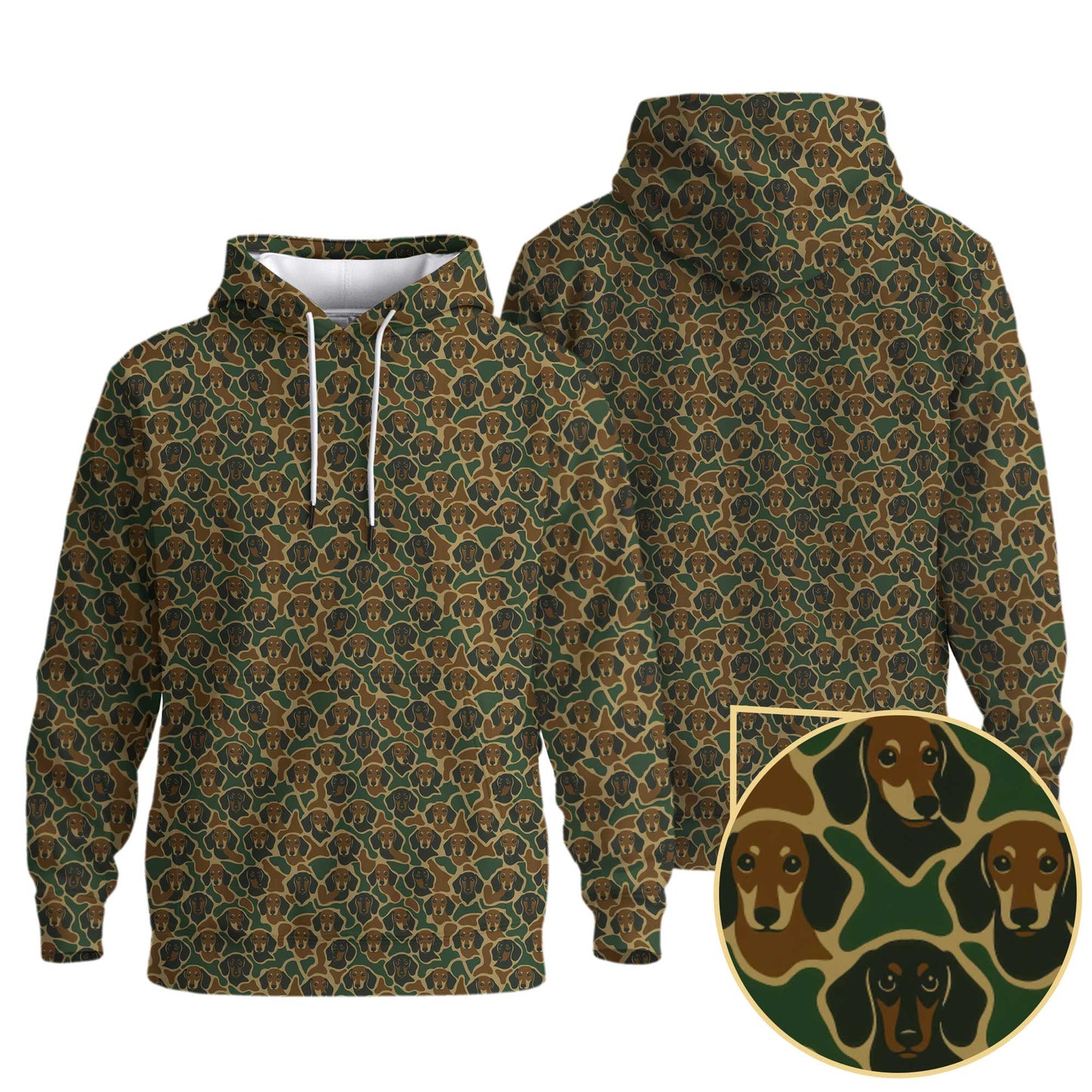 Camo Dachshund Pattern Polos , Weenie Dog Shirt, Dog Lover Gift