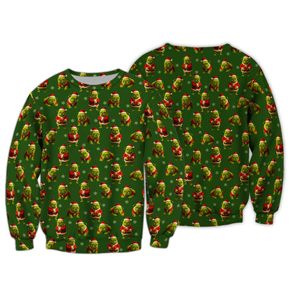 Funny Green Pug Christmas Hoodie, Pug Christmas Sweater, Christmas Gift for Dog Lovers