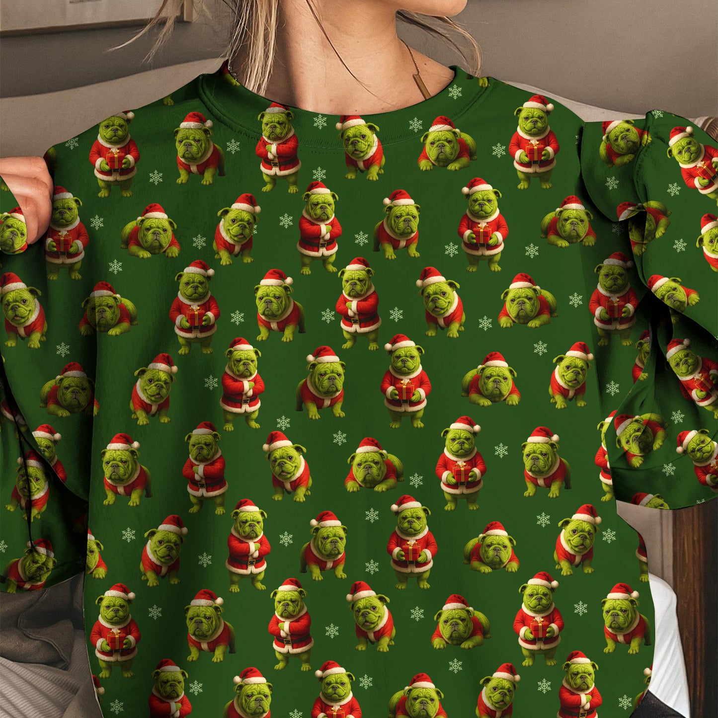 Funny Green Pug Christmas Hoodie, Pug Christmas Sweater, Christmas Gift for Dog Lovers