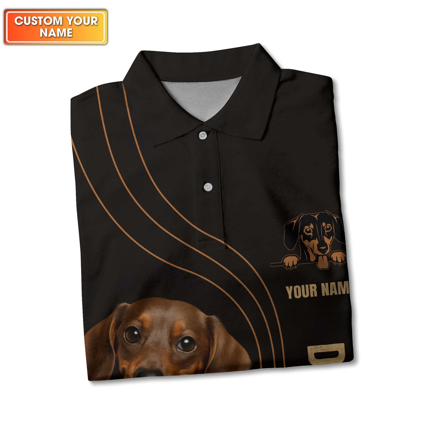 Custom Name Shirt With Cute Puppy Heart Hands Design, Dachshund Sweatshirt, Weiner Dog Shirts