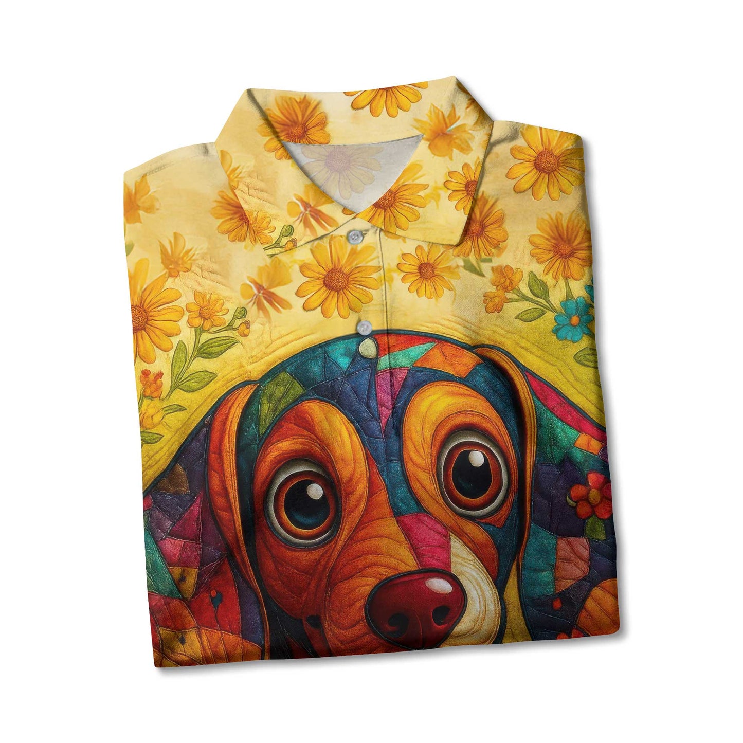 Dachshund Shirt, Weenie Dog Shirts With Colorful Floral Art Design