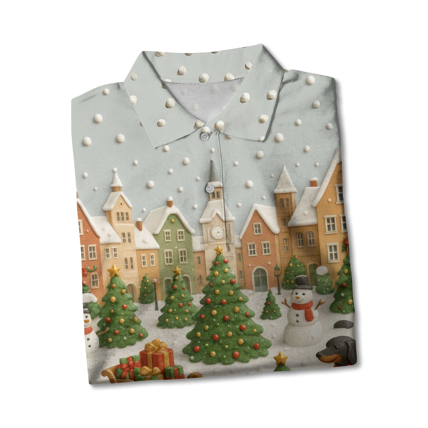 Christmas Dachshund Shirt, Holiday Weenie Dog Shirt, Winter Snow Sweater, Holiday Village Shirt