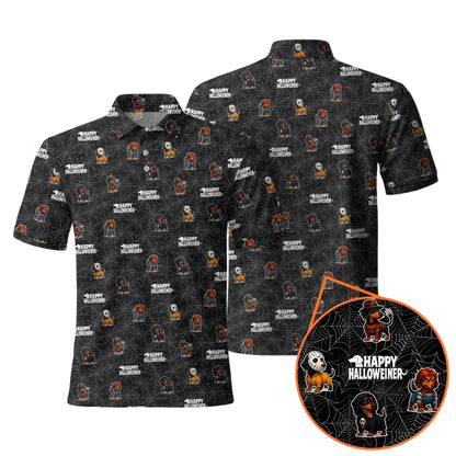 Dachshund Halloween Shirt, Funny Weiner Dog Shirts, Pattern Polos For Spooky Season