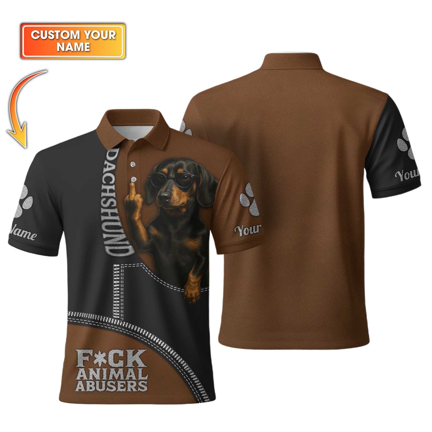 Custom Name Dachshund Shirt, Weiner Dog Shirts, Badass Dog Anti Animal Abusers Shirt
