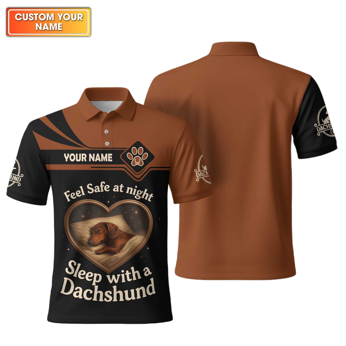Dachshund T Shirt, Weenie Dog Shirts, Sleep With Dachshund Night Theme Custom Name Shirt