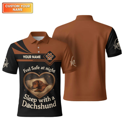 Dachshund T Shirt, Weenie Dog Shirts, Sleep With Dachshund Night Theme Custom Name Shirt
