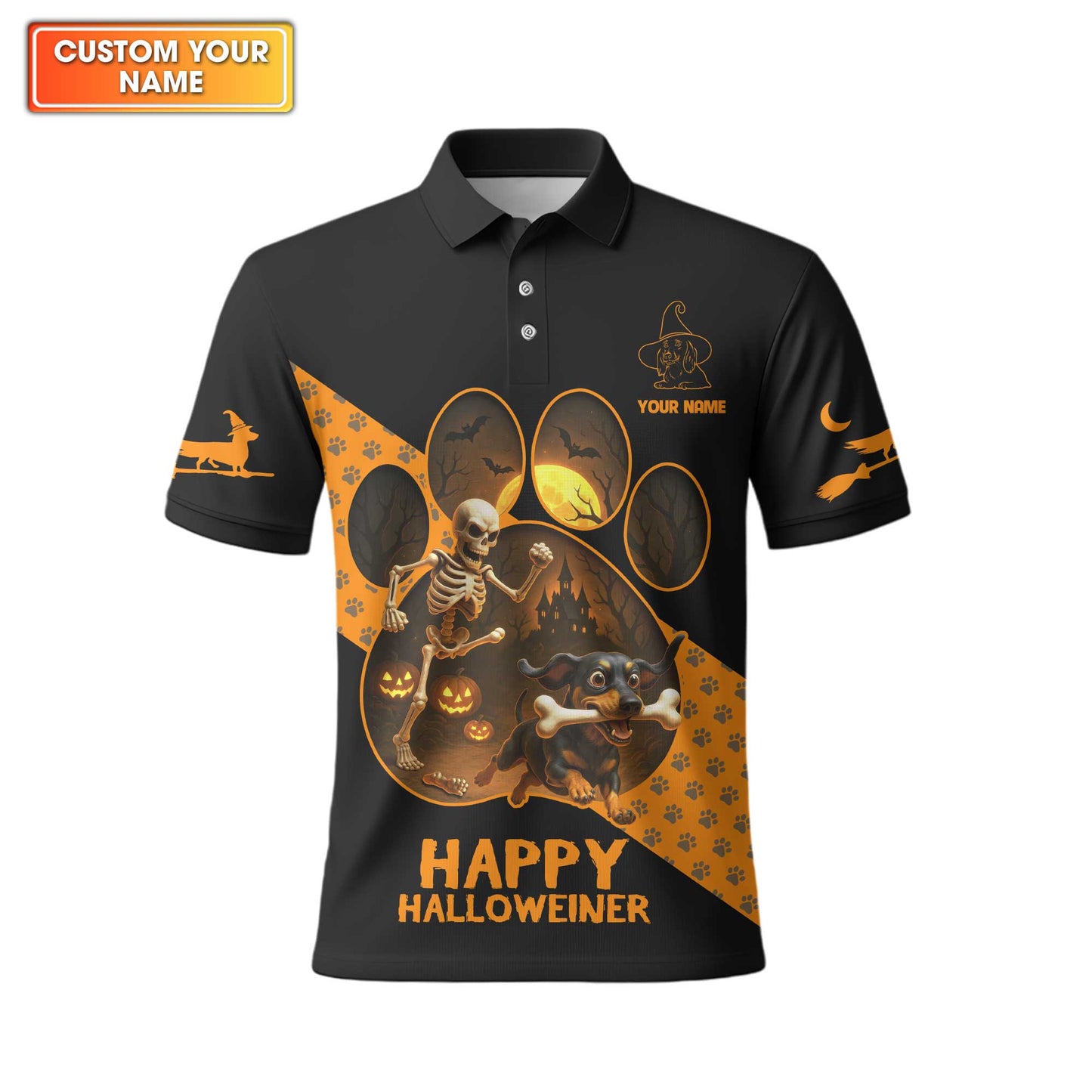 Happy Halloweiner, Dachshund Halloween Shirt, Wiener Dog T-Shirt, Custom Dog Lover Gift