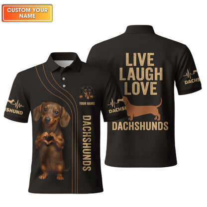 Custom Name Shirt With Cute Puppy Heart Hands Design, Dachshund Sweatshirt, Weiner Dog Shirts