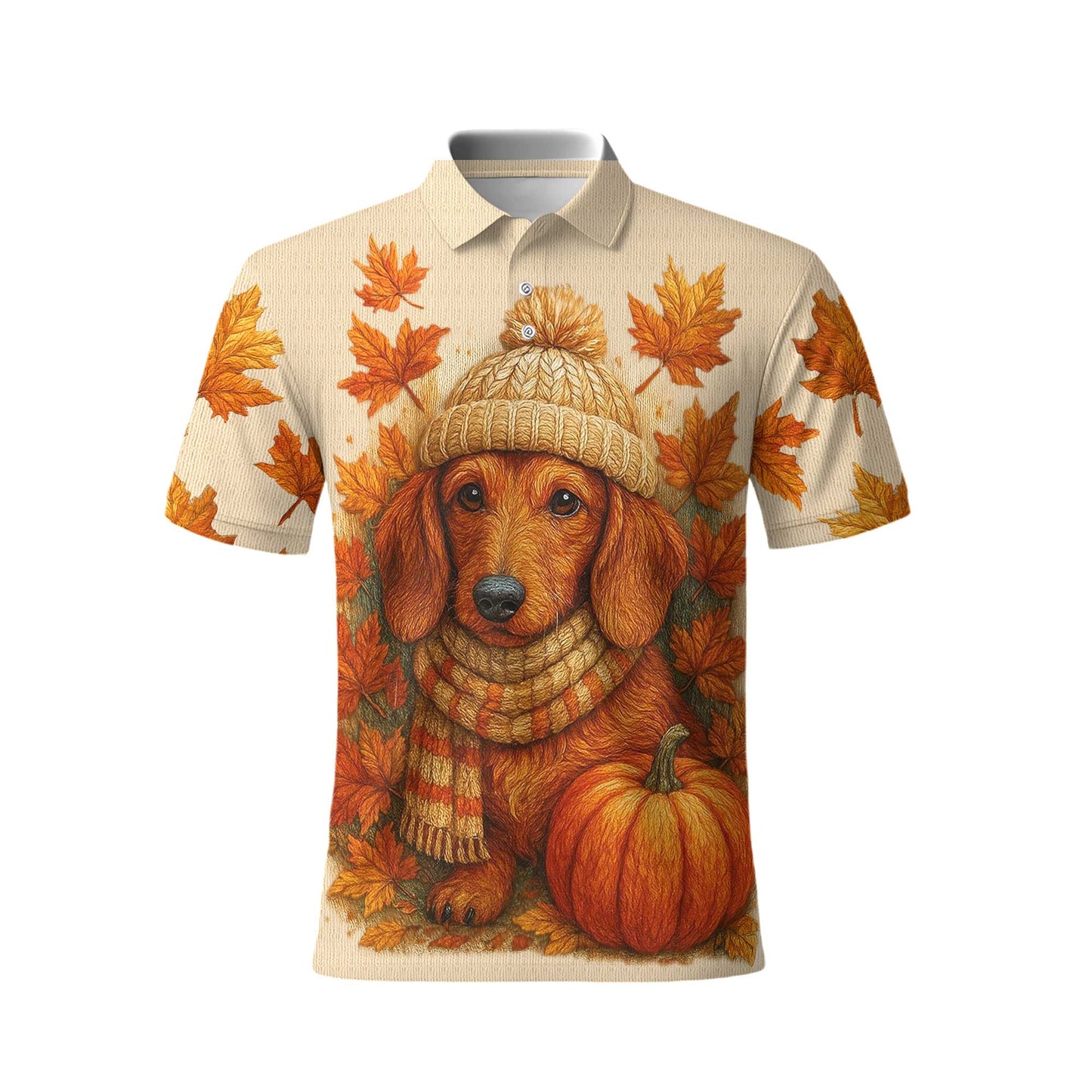 Fall Pumpkin Season Autumn Leaves Tee, Dachshund Shirt, Weiner Dog T Shirt