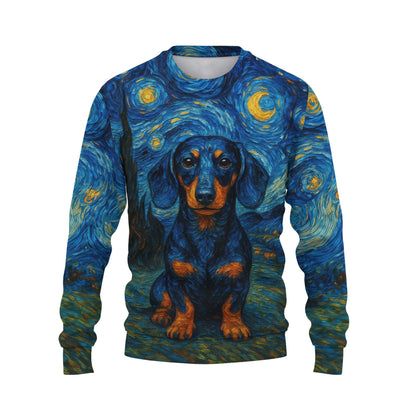 Dachshund Shirt, Weiner Dog Shirts, Van Gogh Starry Night Style