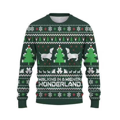 Walking In A Wiener Wonderland, Christmas Dachshund Shirt, Weiner Dog Shirts