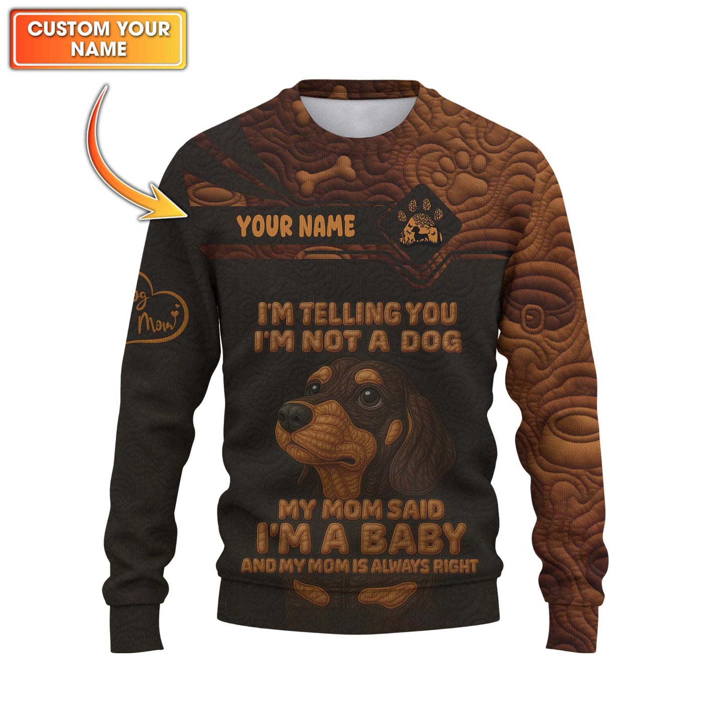 My Mom Said I'm A Baby, Dachshund Shirt Women's, Weiner Dog T Shirt, Pattern Polos For Spooky Season
