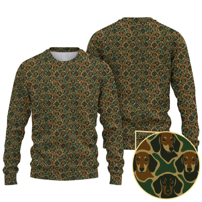 Camo Dachshund Pattern Polos , Weenie Dog Shirt, Dog Lover Gift
