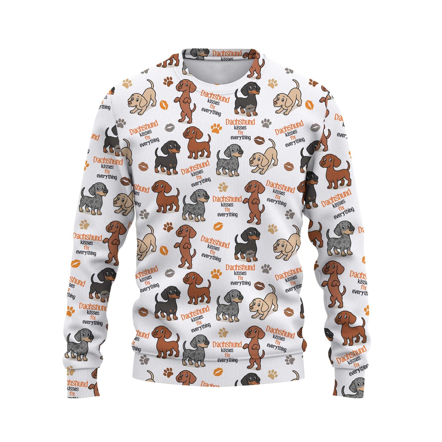 Dachshund Kisses Fix Everything Pattern Polos, Dachshund Shirt, Weiner Dog T Shirt