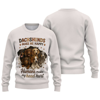 Dachshunds Make Me Happy, Dachshund Shirt, Weiner Dog Shirts, T Shirts For Dachshunds
