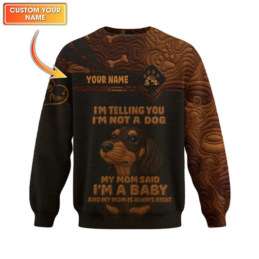 My Mom Said I'm A Baby, Dachshund Shirt Women's, Weiner Dog T Shirt, Pattern Polos For Spooky Season