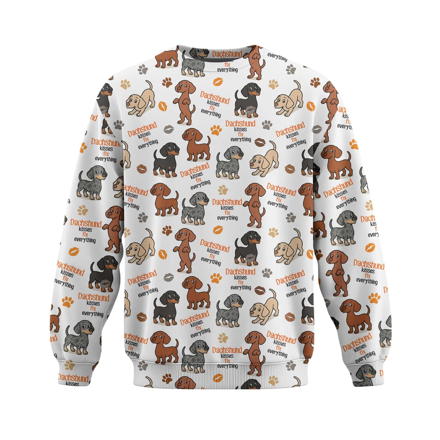 Dachshund Kisses Fix Everything Pattern Polos, Dachshund Shirt, Weiner Dog T Shirt