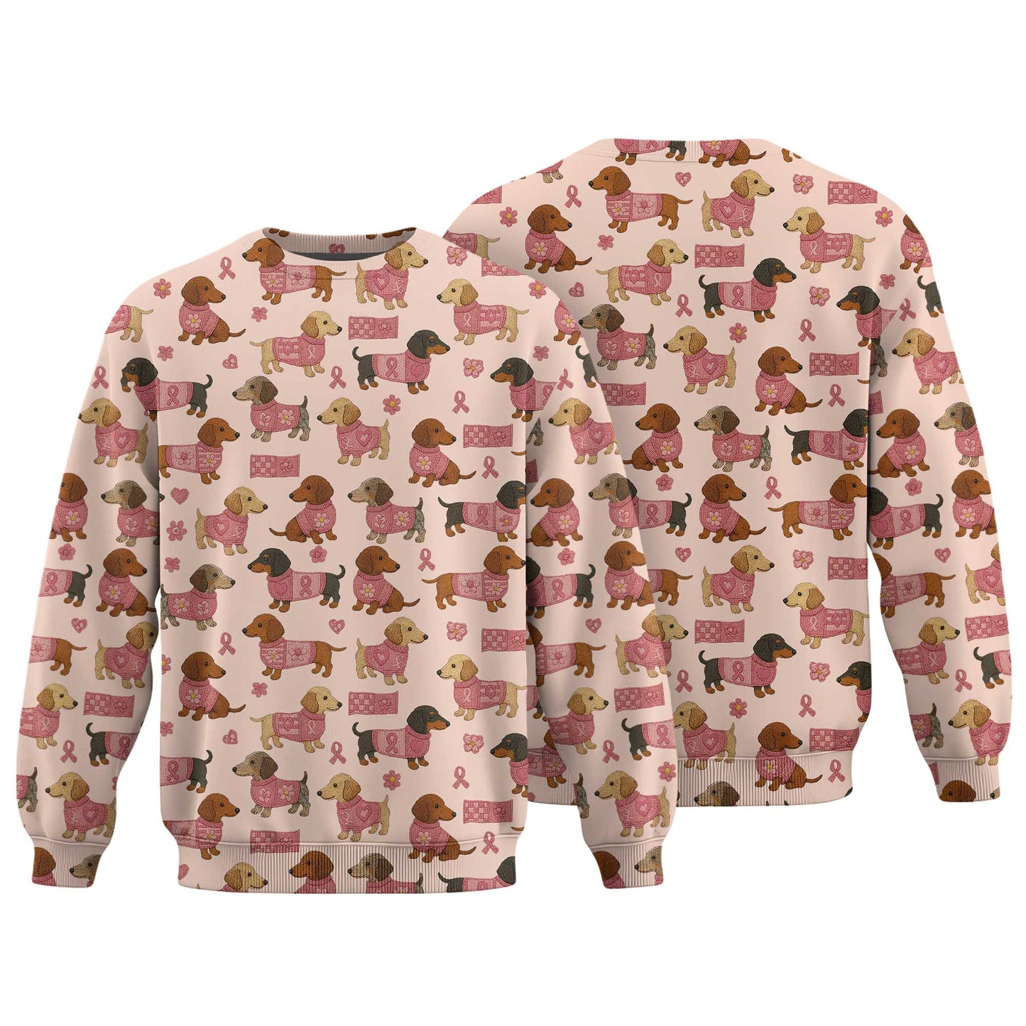 Cute Sausage Dog Graphic Shirt - Dachshund Christmas Shirt, Weiner Dog Tee, Pattern Polos For Spooky Season