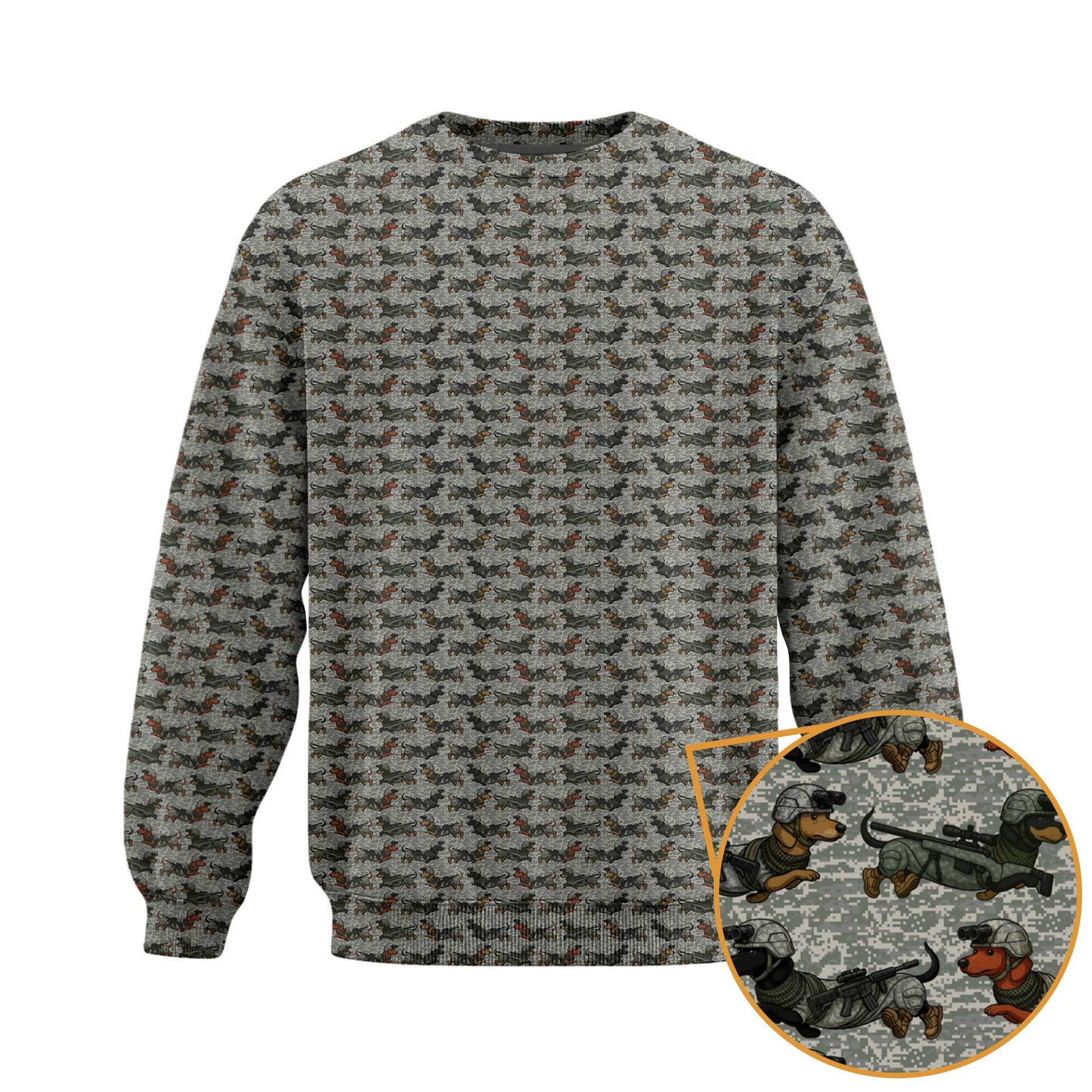 Sausage Dog Camo All Over Tee, Pattern Polos For Dog Lover, Dachshund Shirt