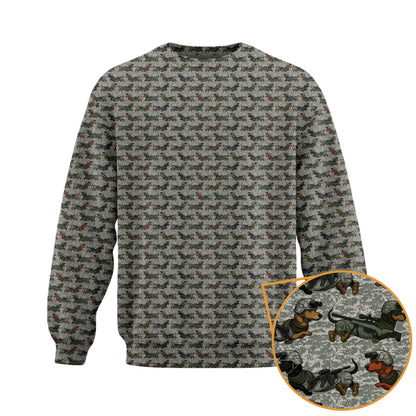 Sausage Dog Camo All Over Tee, Pattern Polos For Dog Lover, Dachshund Shirt