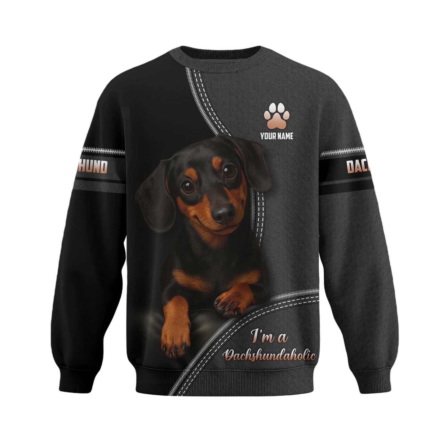 Dachshundaholic, Pattern Polos For Spooky Season, Dachshund Shirt, Weiner Dog T Shirt