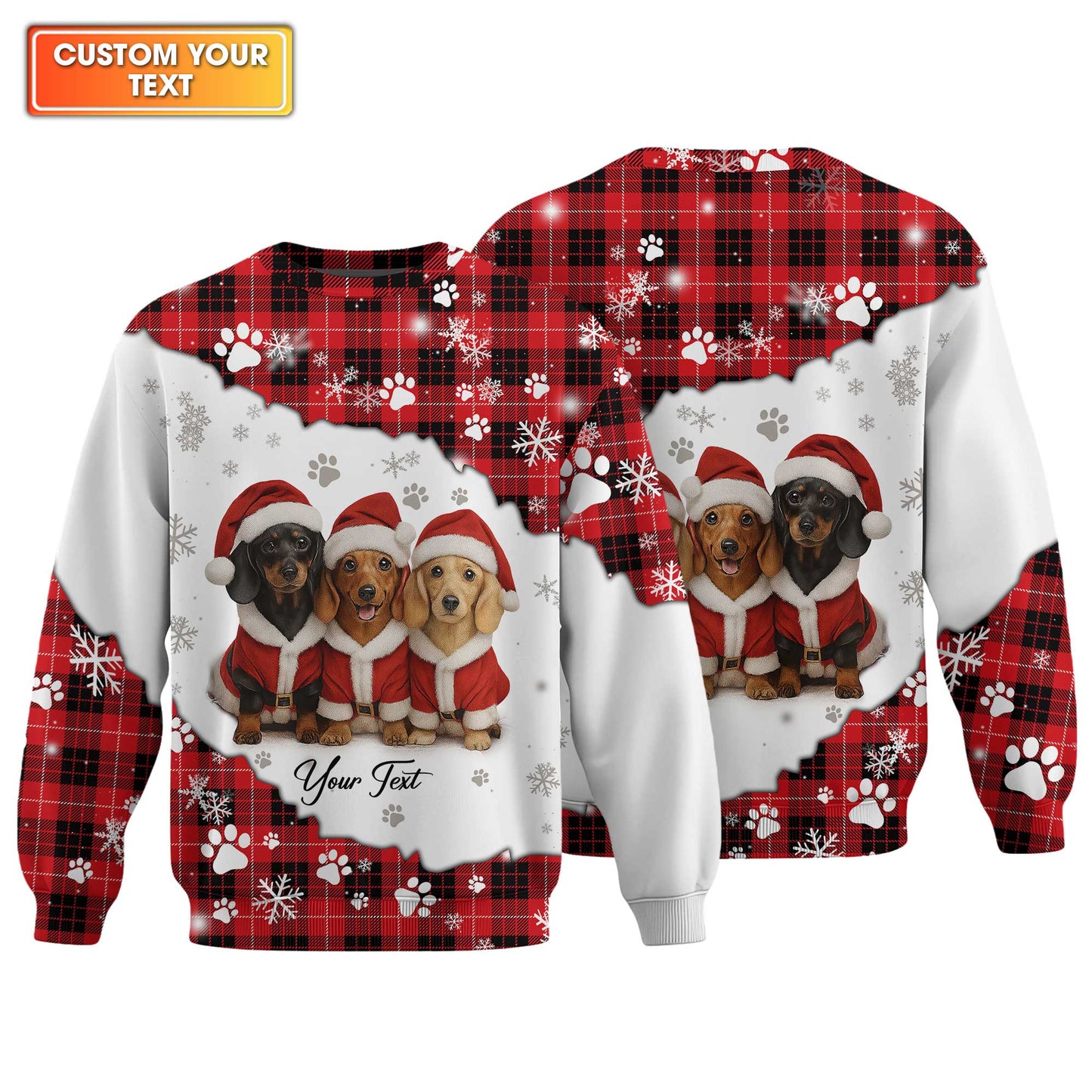 Dachshund Christmas Shirt, Weiner Dog T Shirt, Pattern Polos For Spooky Season, Custom Quote Shirt