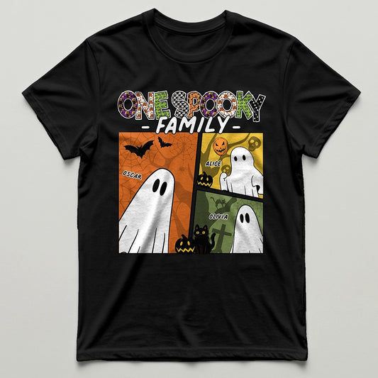 One Spooky Family - Custom Halloween Gift For Family - Personalized T-Shirt