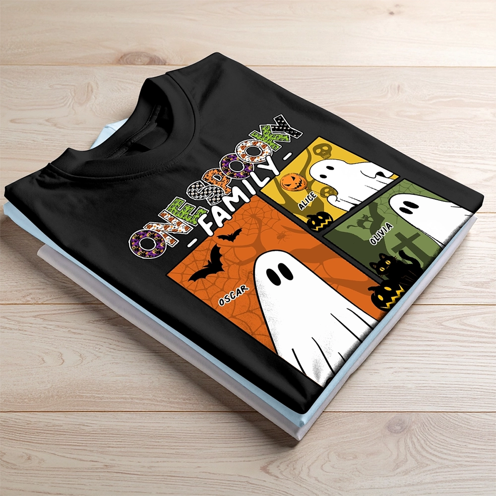 One Spooky Family - Custom Halloween Gift For Family - Personalized T-Shirt
