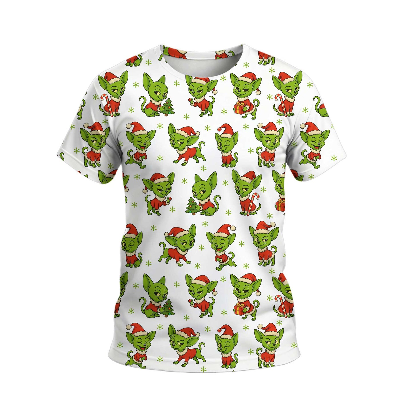 Funny Green Chihuahua Christmas Hoodie, Xmas Dog Pattern Shirt, Chihuahua Shirt For Dog Lovers