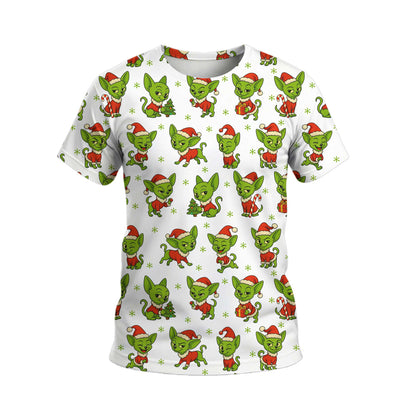 Funny Green Chihuahua Christmas Hoodie, Xmas Dog Pattern Shirt, Chihuahua Shirt For Dog Lovers