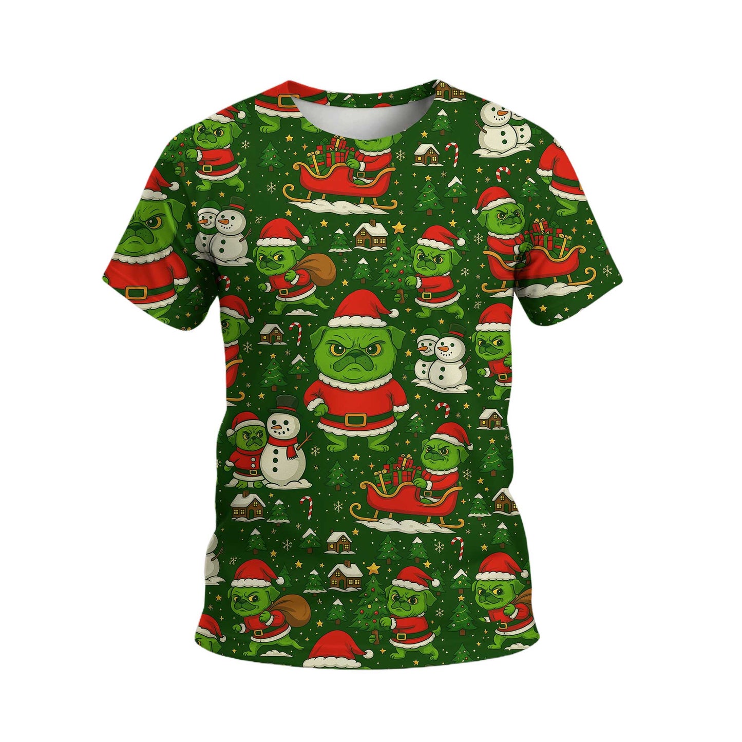 Pugrinch Pattern Shirts, Funny Christmas Pug Shirt, Grinch Pug Hoodie For Pet Lover