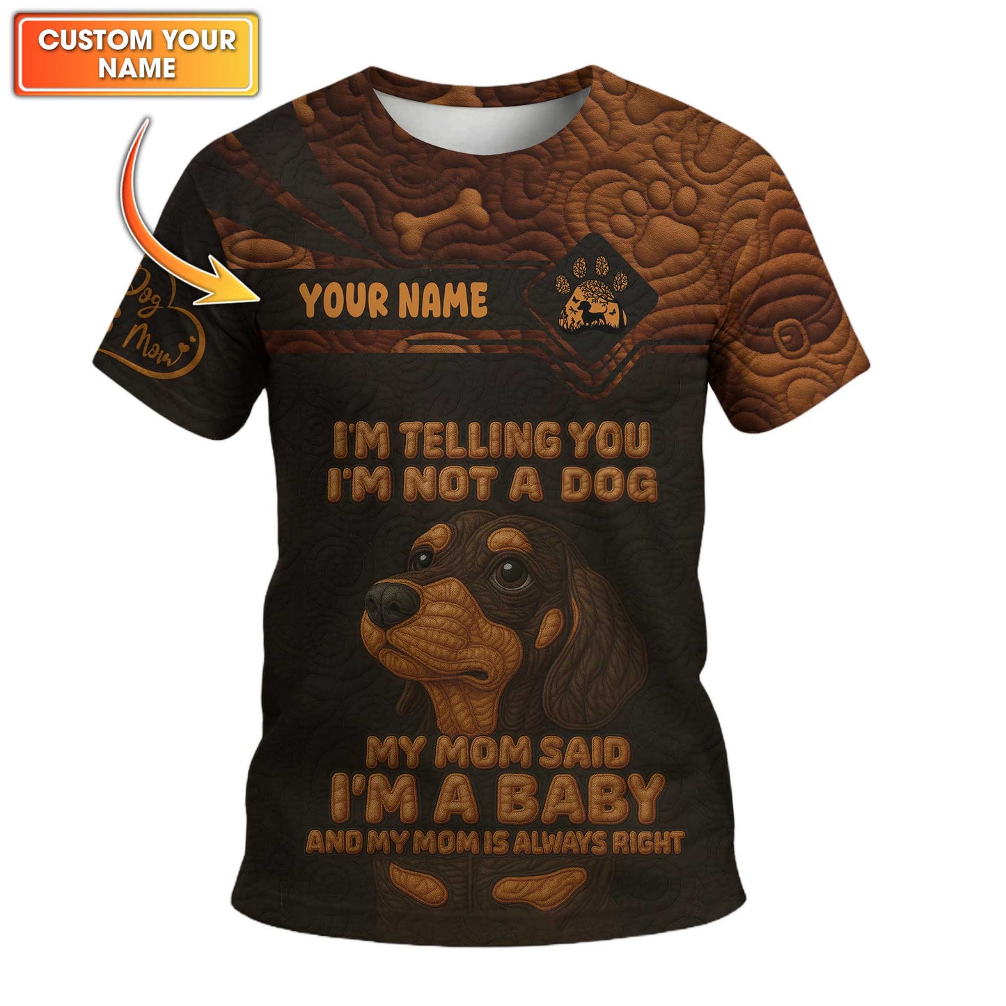 My Mom Said I'm A Baby, Dachshund Shirt Women's, Weiner Dog T Shirt, Pattern Polos For Spooky Season