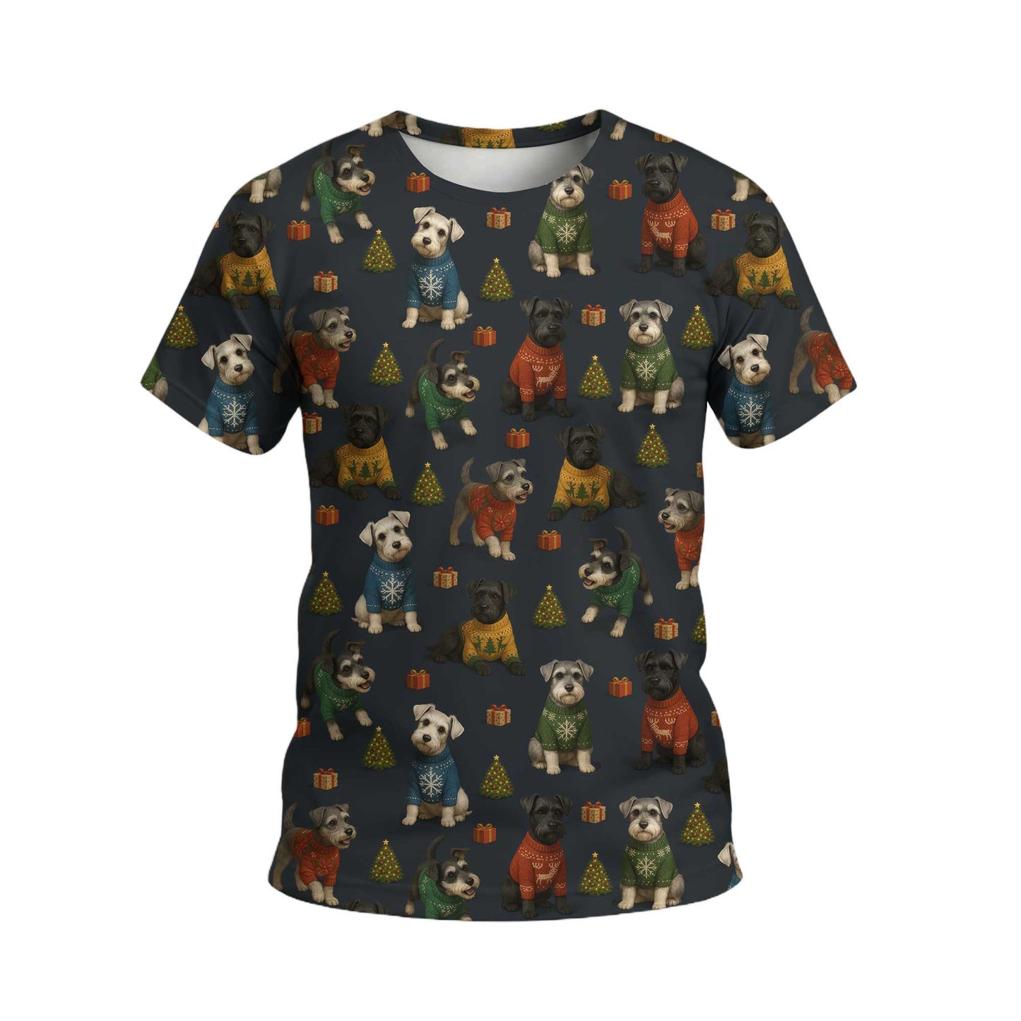 Funny Schnauzer Shirt Pattern Shirt, Cute Schnauzer Christmas Shirt, Schnauzer Xmas Hoodie For Pet Lover