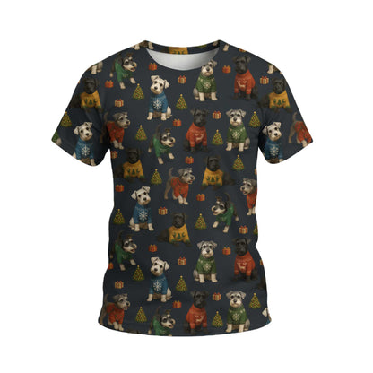 Funny Schnauzer Shirt Pattern Shirt, Cute Schnauzer Christmas Shirt, Schnauzer Xmas Hoodie For Pet Lover