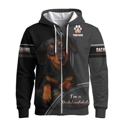 Dachshundaholic, Pattern Polos For Spooky Season, Dachshund Shirt, Weiner Dog T Shirt