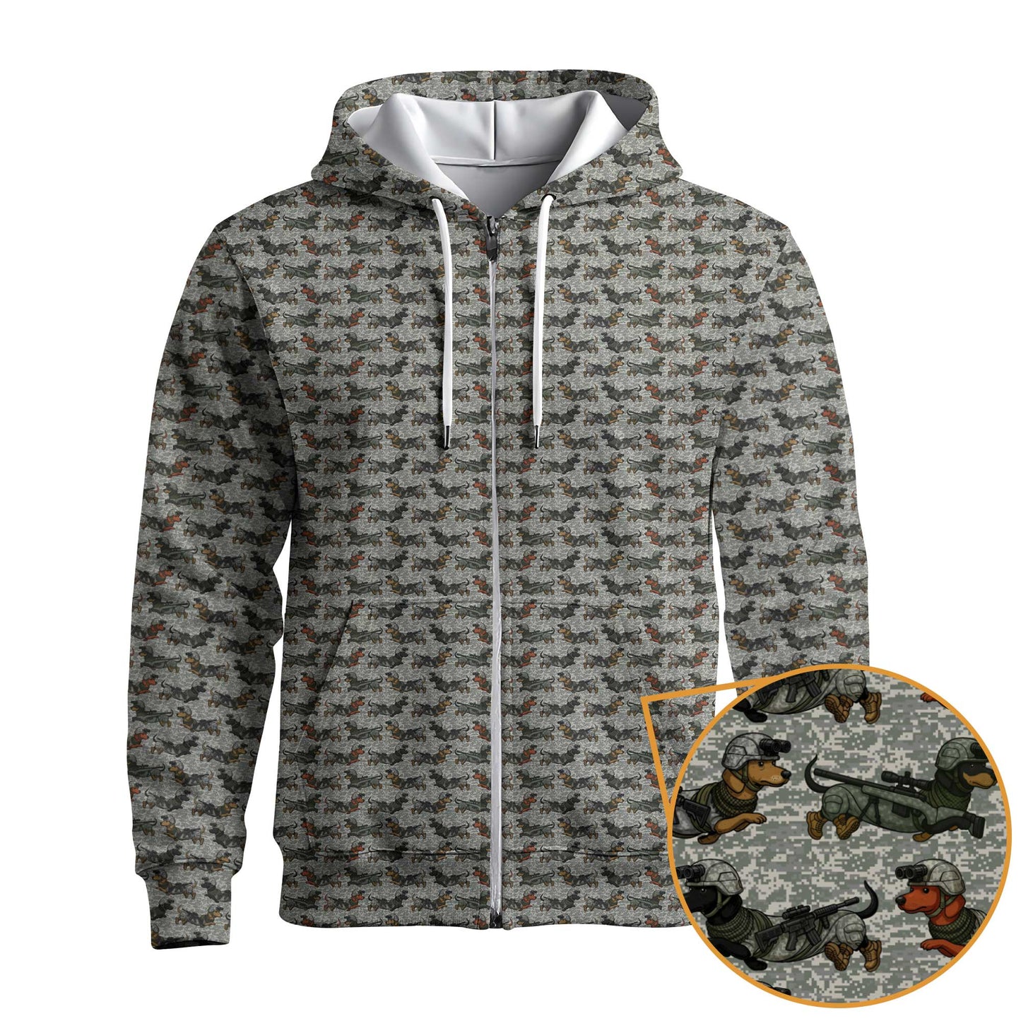 Sausage Dog Camo All Over Tee, Pattern Polos For Dog Lover, Dachshund Shirt