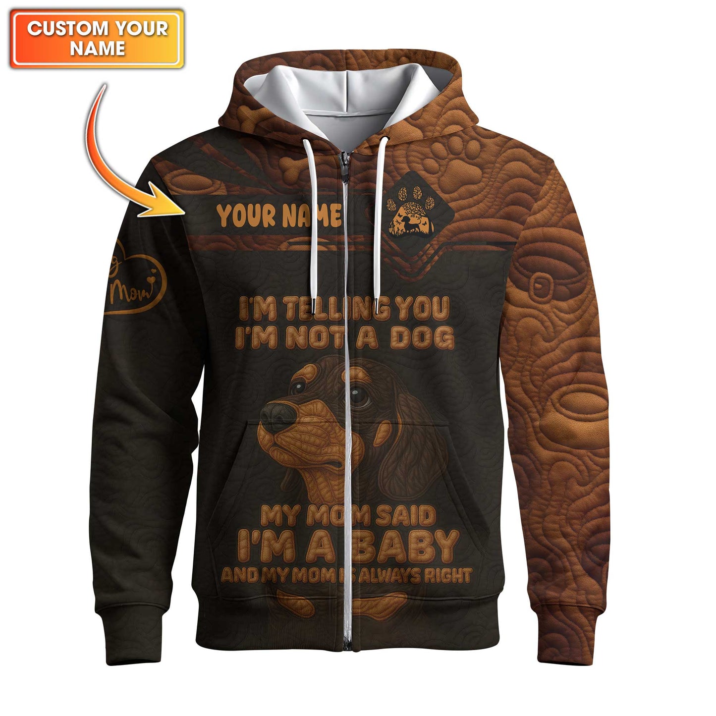My Mom Said I'm A Baby, Dachshund Shirt Women's, Weiner Dog T Shirt, Pattern Polos For Spooky Season
