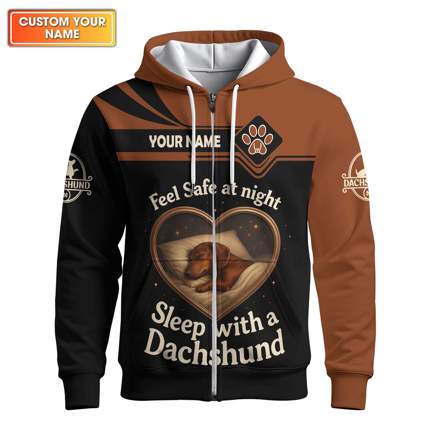 Dachshund T Shirt, Weenie Dog Shirts, Sleep With Dachshund Night Theme Custom Name Shirt