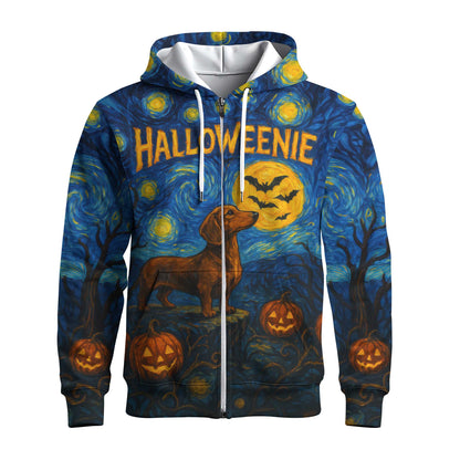 HalloWeenie Starry Night Shirt, Dachshund Shirt, Weiner Dog T Shirt
