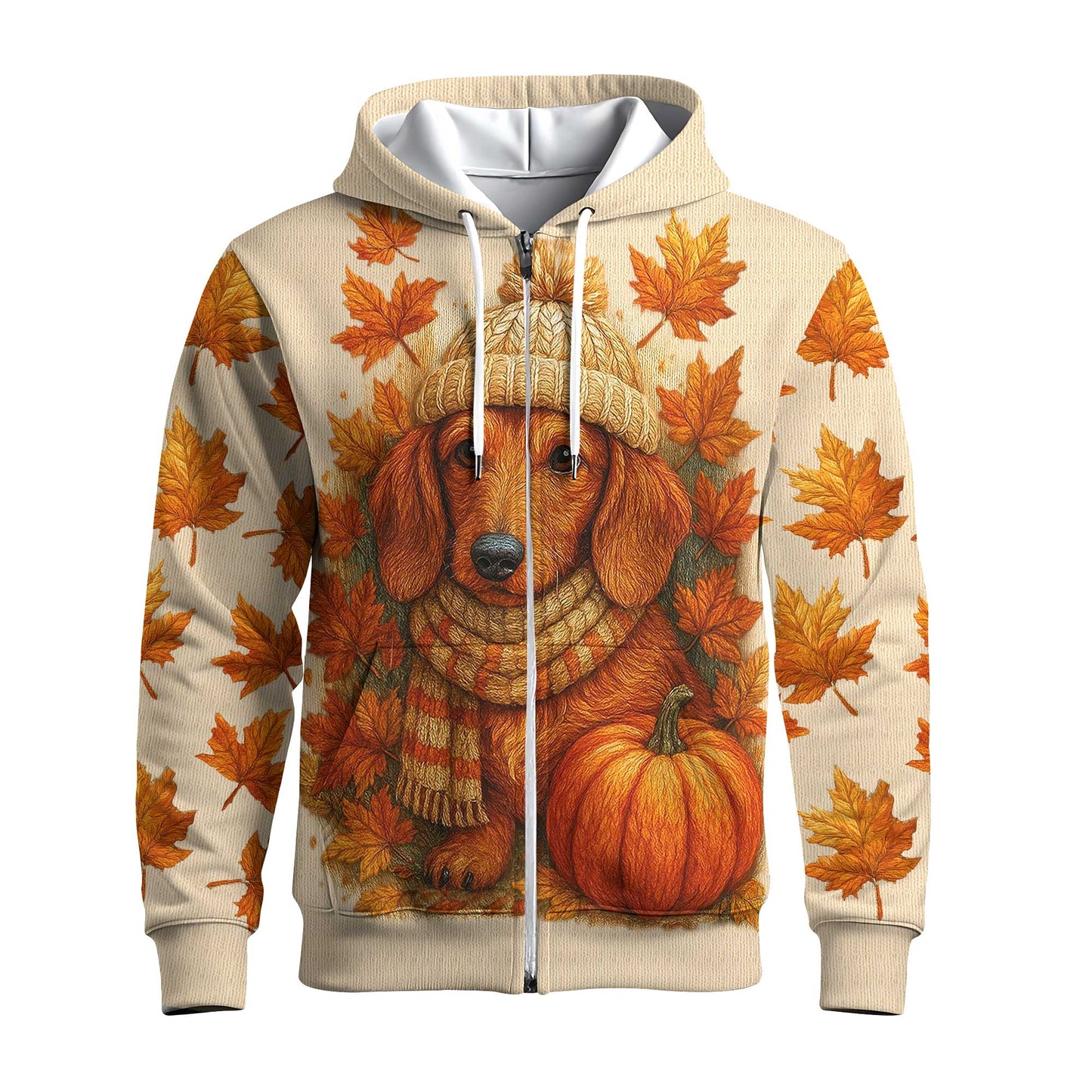 Fall Pumpkin Season Autumn Leaves Tee, Dachshund Shirt, Weiner Dog T Shirt
