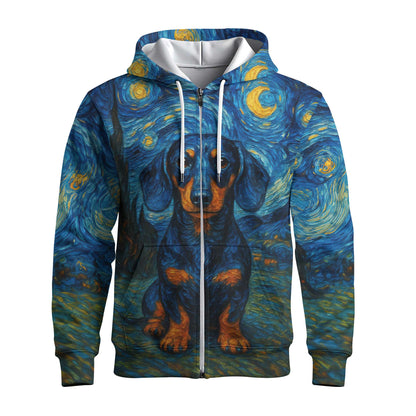Dachshund Shirt, Weiner Dog Shirts, Van Gogh Starry Night Style