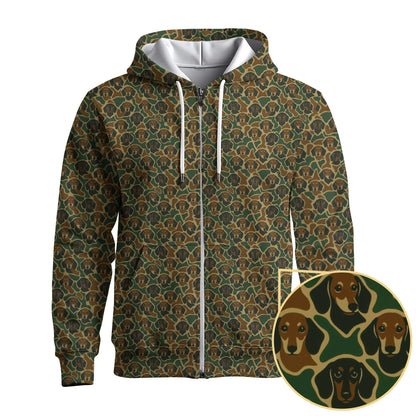 Camo Dachshund Pattern Polos , Weenie Dog Shirt, Dog Lover Gift