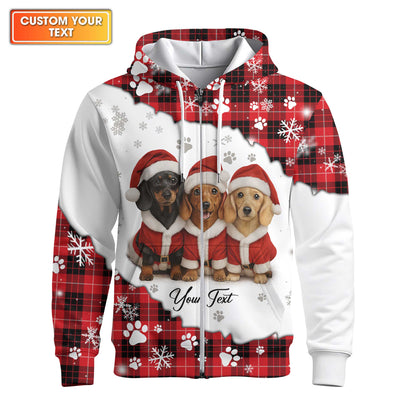 Dachshund Christmas Shirt, Weiner Dog T Shirt, Pattern Polos For Spooky Season, Custom Quote Shirt