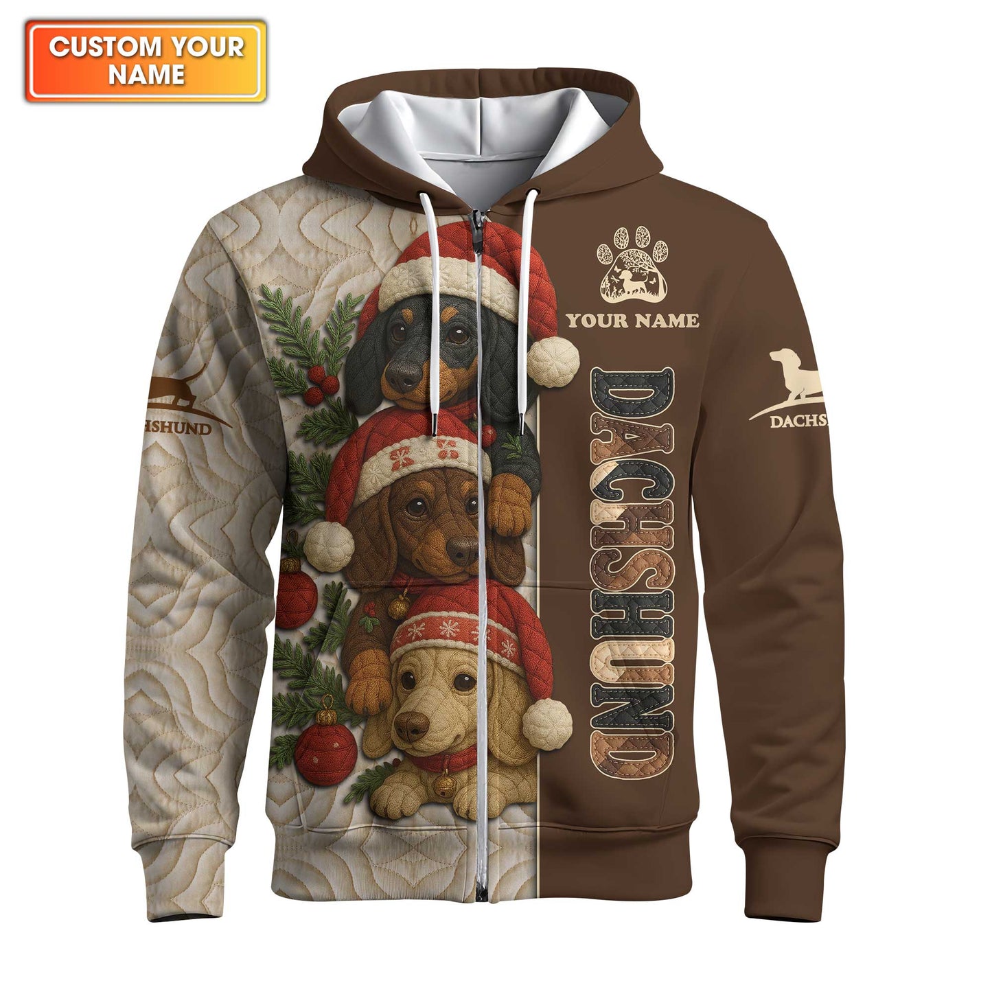 Dachshund Christmas Shirt, Wiener Dog Holiday T-Shirt, Custom Sausage Dog Gift
